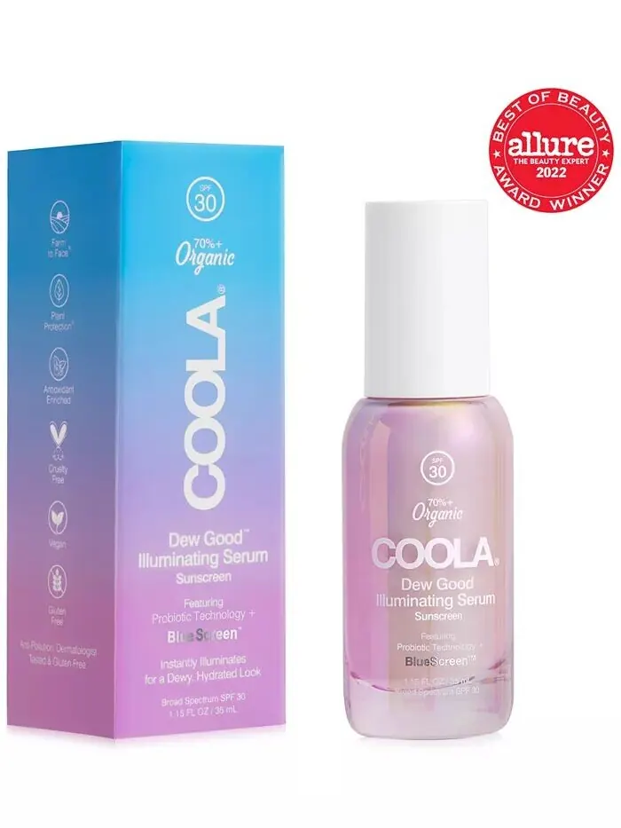 Dew Good Осветляющая сыворотка с солнцезащитным кремом SPF 30 Coola — изображение 2 из 9