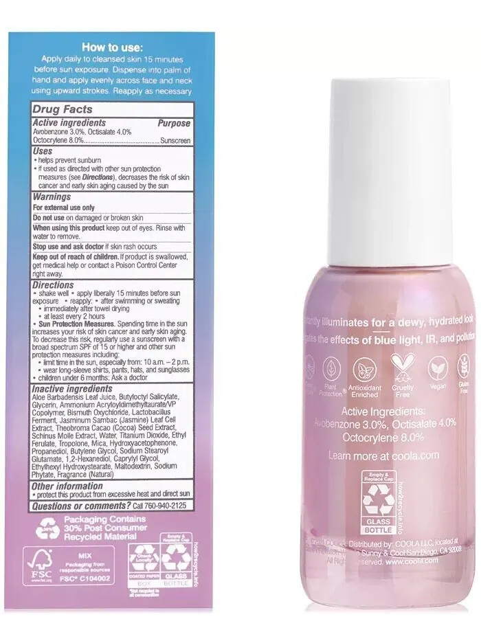 Dew Good Осветляющая сыворотка с солнцезащитным кремом SPF 30 Coola — изображение 3 из 9