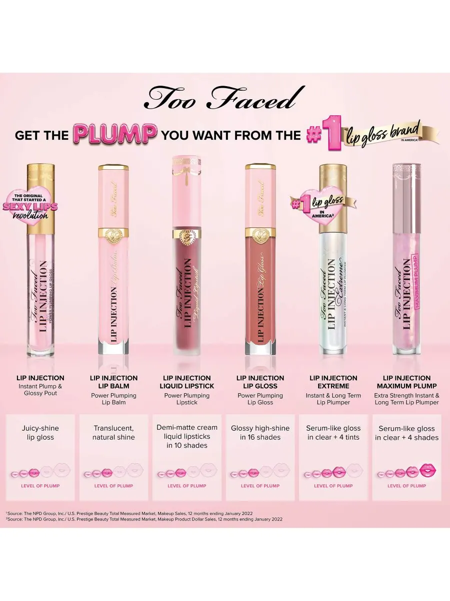Блеск для губ Lip Injection Extreme Too Faced, цвет Bubblegum Yum — изображение 7 из 9
