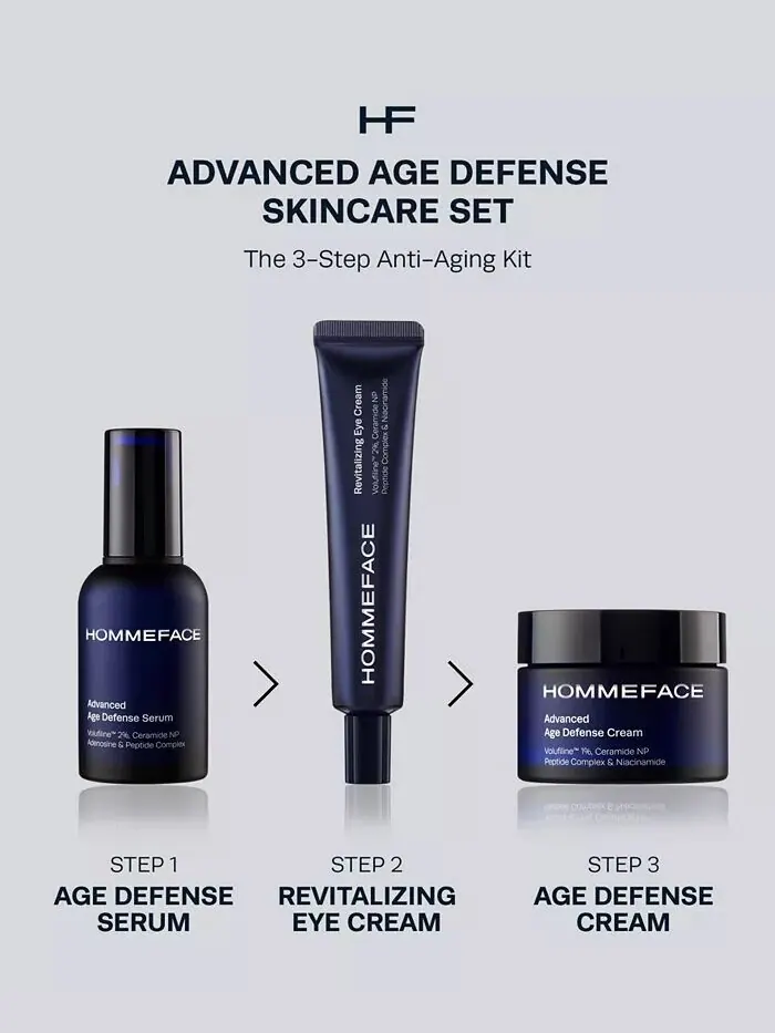 Набор для ухода за кожей Advanced Age Defense, 3 предмета Hommeface — изображение 3 из 7