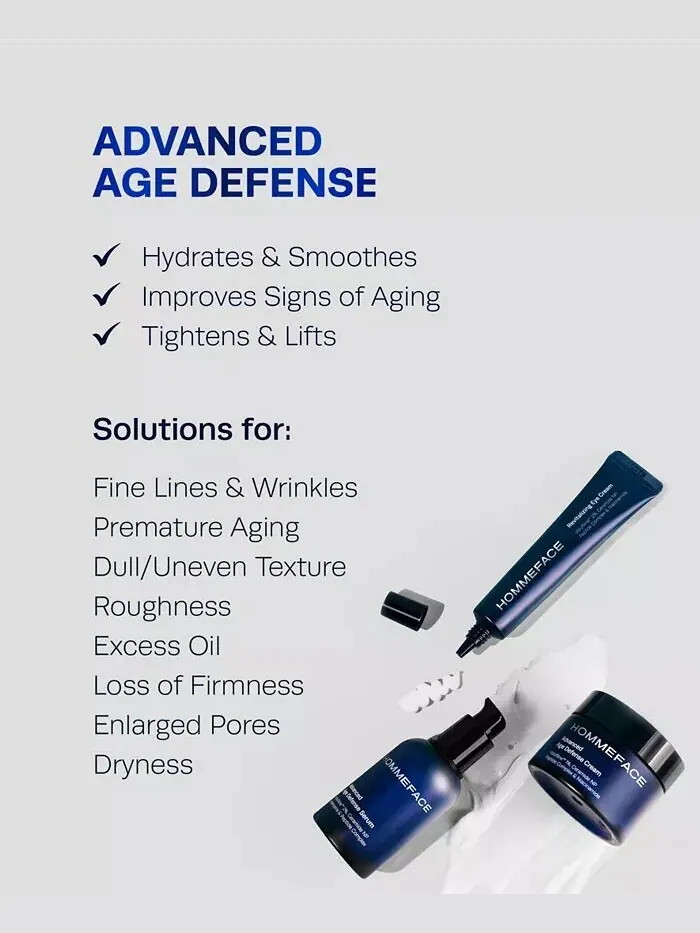 Набор для ухода за кожей Advanced Age Defense, 3 предмета Hommeface — изображение 4 из 7
