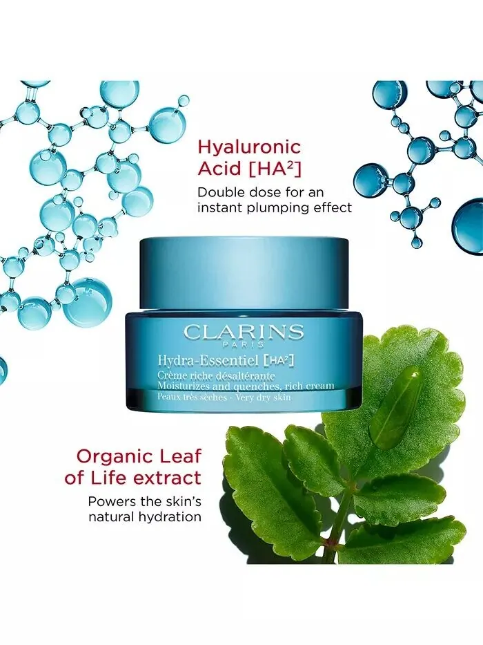 Крем для лица Clarins — Hydra-Essentiel Насыщенный с двойной гиалуроновой кислотой — изображение 3 из 7