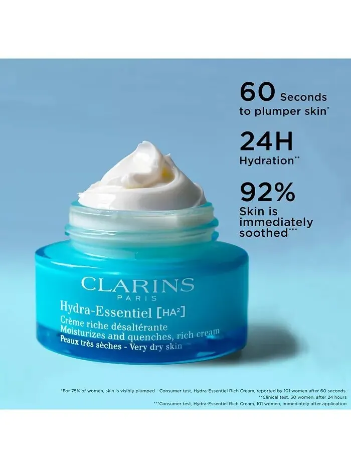 Крем для лица Clarins — Hydra-Essentiel Насыщенный с двойной гиалуроновой кислотой — изображение 5 из 7