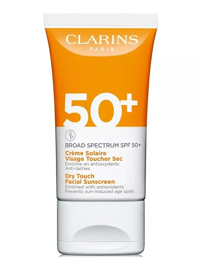 Солнцезащитный крем для лица Dry Touch широкого спектра SPF 50+, 1,7 унции Clarins