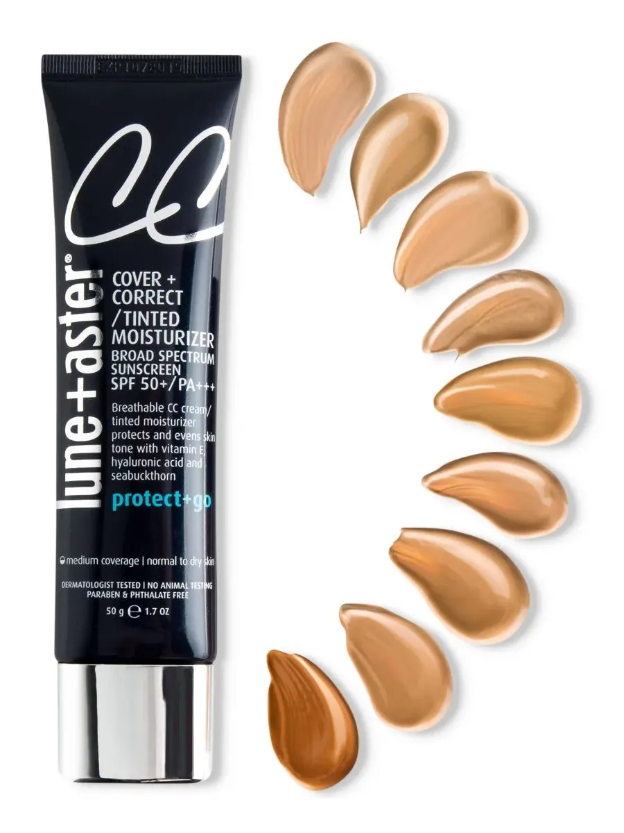 CC-крем широкого спектра действия SPF 50/PA+++, 1,7 унции Lune+Aster, Fair — без цвета