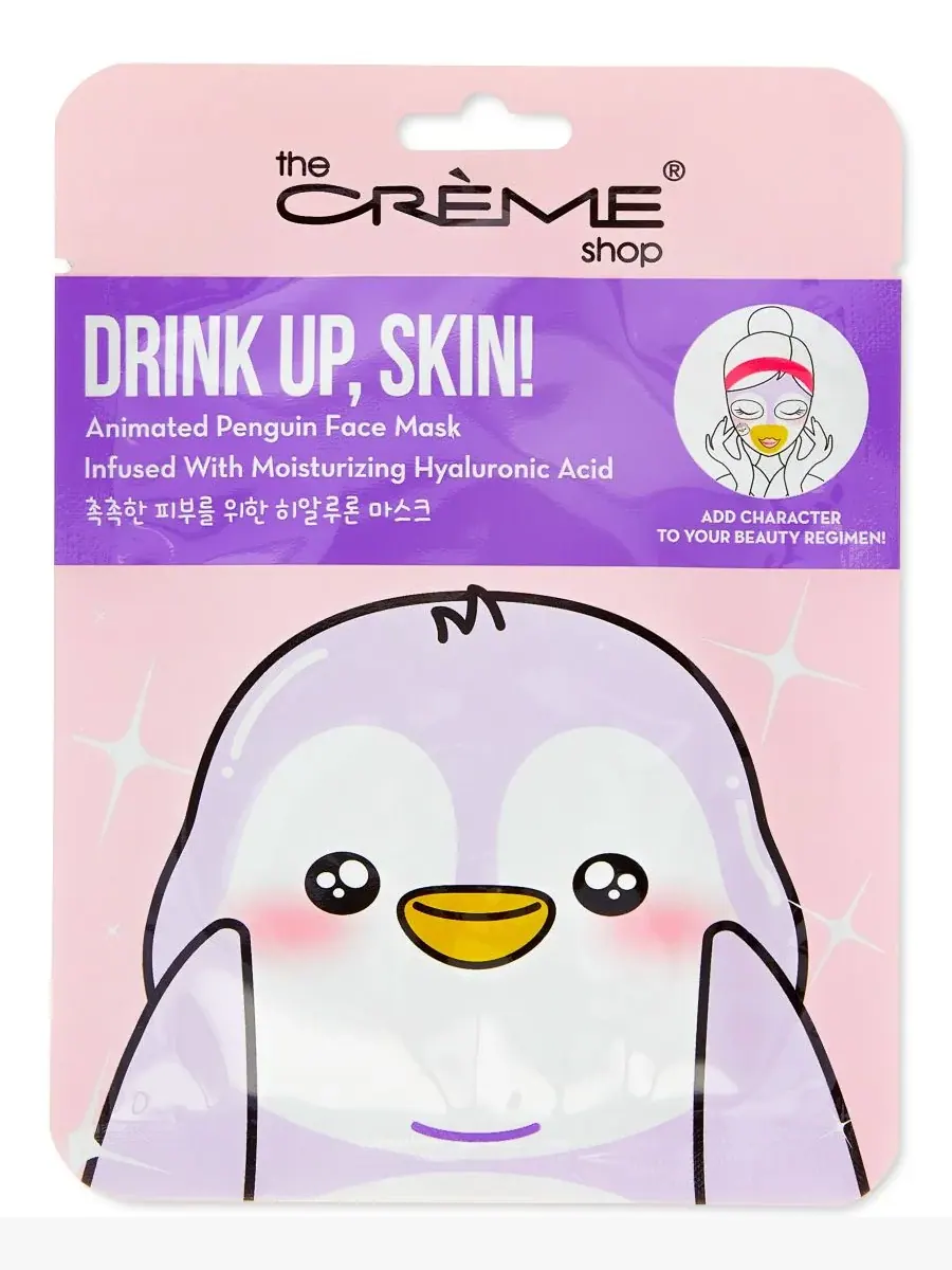 Эссенция The Creme Shop — Салфетка с изображением животного Crème , Penguin (Drink Up, Skin!)