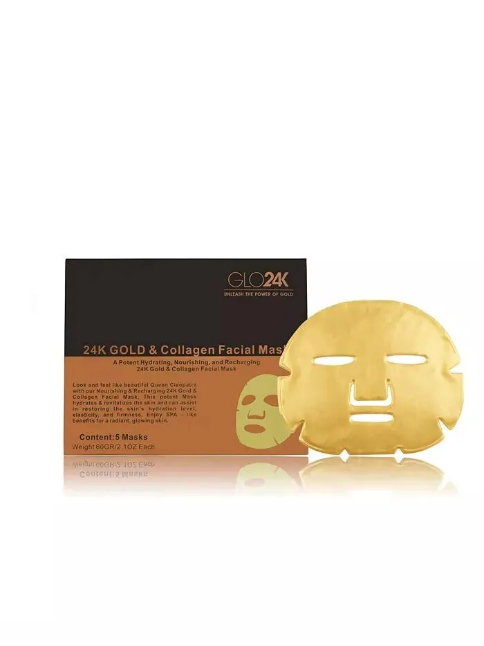 Маска для лица Glo24K — С -каратным золотом и коллагеном