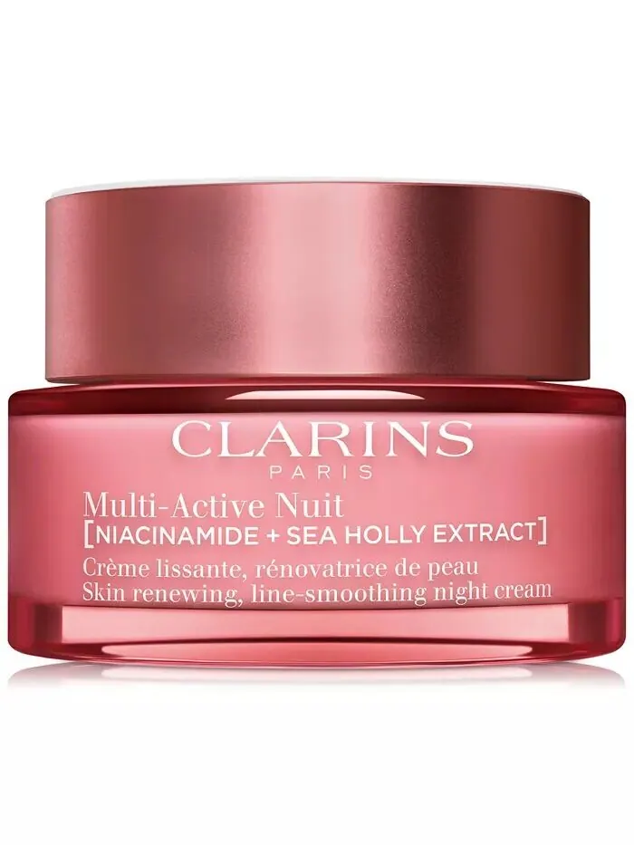 Крем для лица Clarins — Мультиактивный ночной увлажняющий для морщин, пор и сияния с ниацинамидом