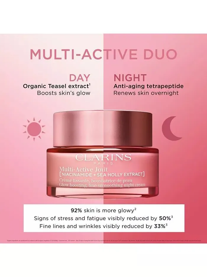 Крем для лица Clarins — Мультиактивный ночной увлажняющий для морщин, пор и сияния с ниацинамидом — изображение 6 из 9