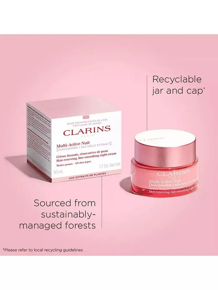 Крем для лица Clarins — Мультиактивный ночной увлажняющий для морщин, пор и сияния с ниацинамидом — изображение 7 из 9