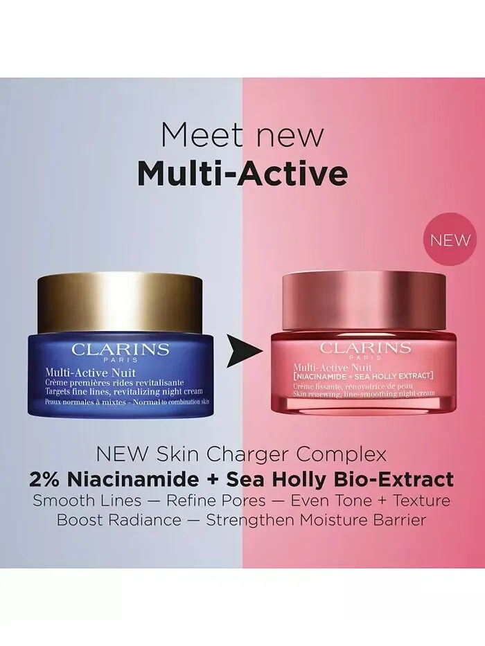 Крем для лица Clarins — Мультиактивный ночной увлажняющий для морщин, пор и сияния с ниацинамидом — изображение 8 из 9