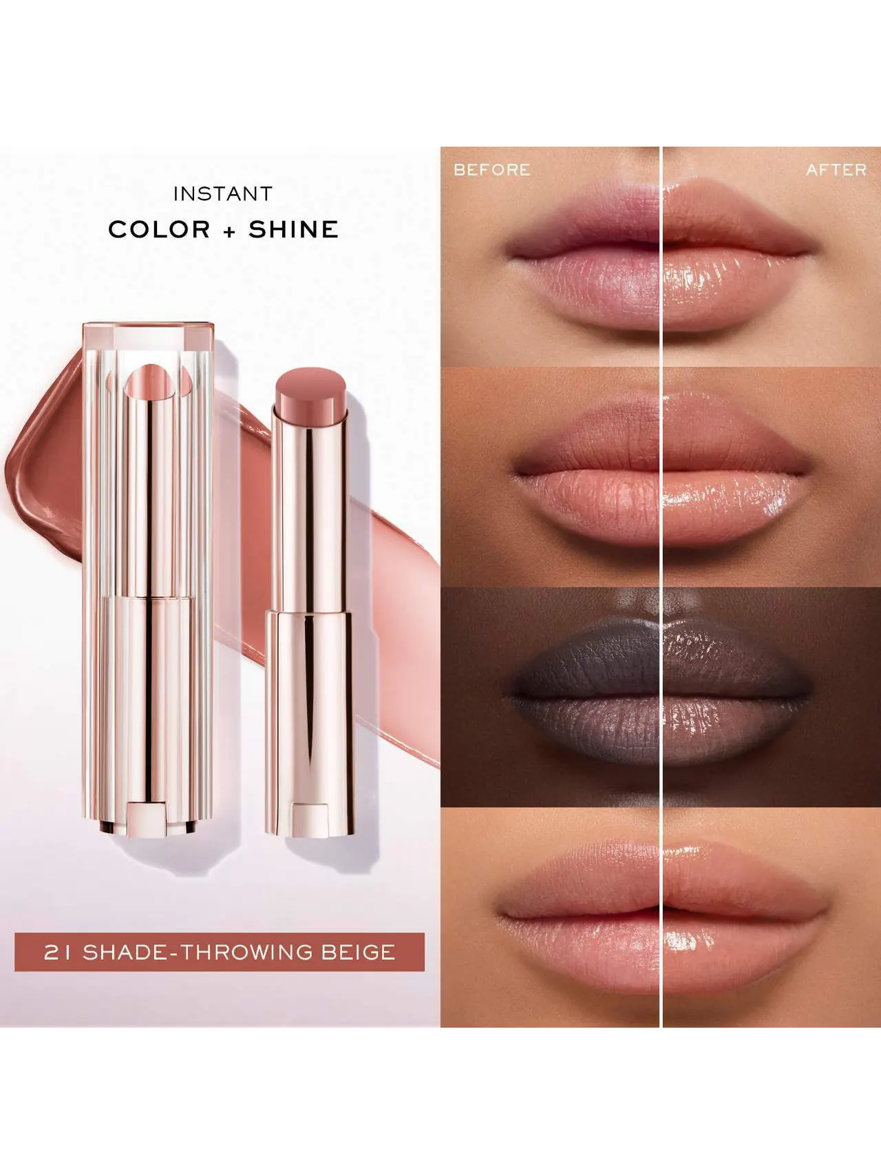 Увлажняющий бальзам Lancome Lip Idole Squalane-12 Butterglow, оттенок Throwing Beige, 3 г — изображение 2 из 3