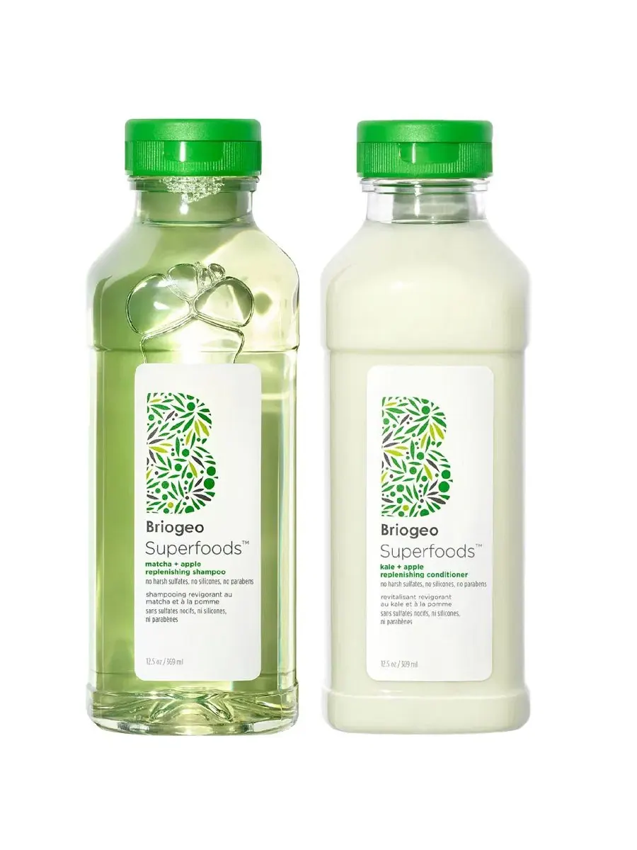 Набор из 2 средств: шампунь и кондиционер Superfoods Matcha, Apple + Kale Briogeo