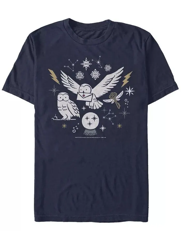 Мужская футболка Wintery Owls с коротким рукавом и круглым вырезом Fifth Sun — изображение 1 из 1, темно-синий