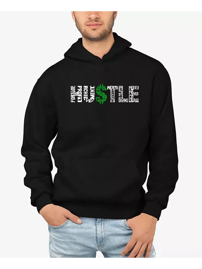 Мужская толстовка с капюшоном Word Art Hustle LA Pop Art — изображение 1 из 3, черный