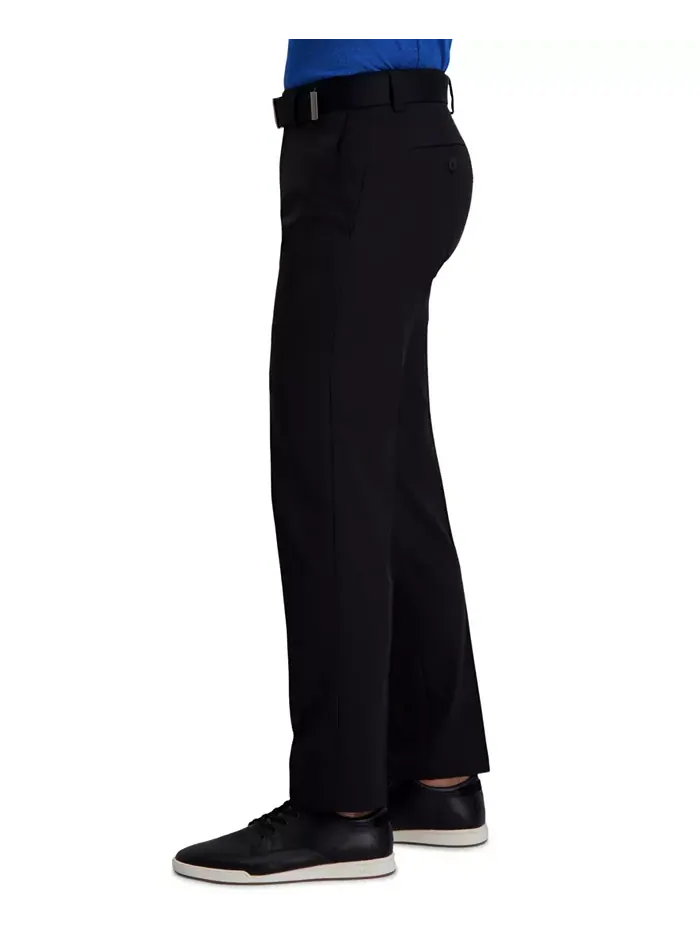 Классические брюки Cool Right Performance Flex Straight Fit с плоской передней частью Haggar — изображение 3 из 7, черный