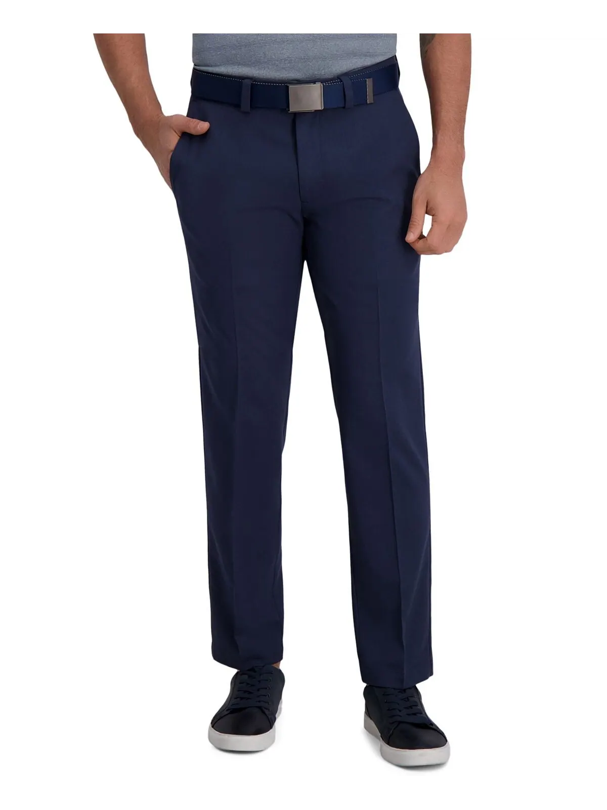 Плоские передние брюки cool right performance flex straight fit Haggar — изображение 2 из 8, чернильный