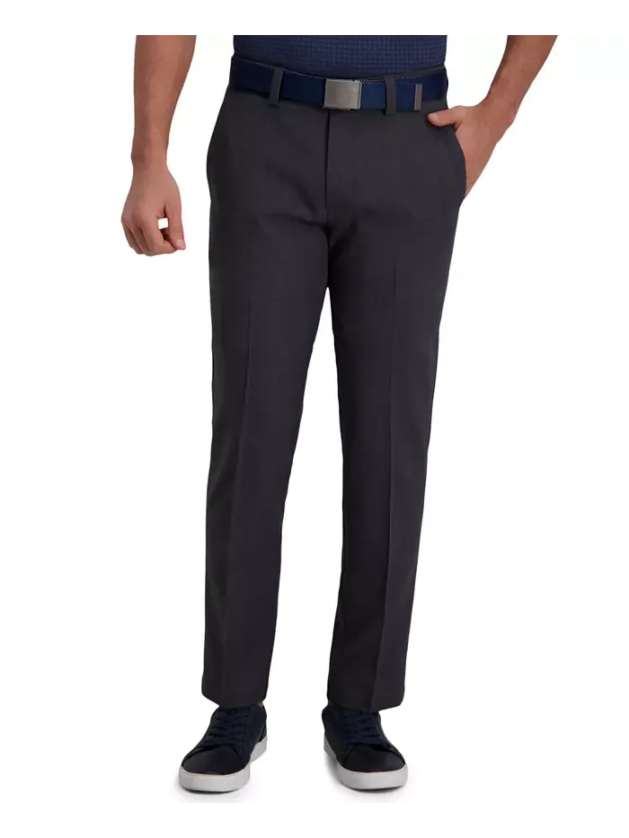 Классические брюки Cool Right Performance Flex Straight Fit с плоской передней частью Haggar — серый
