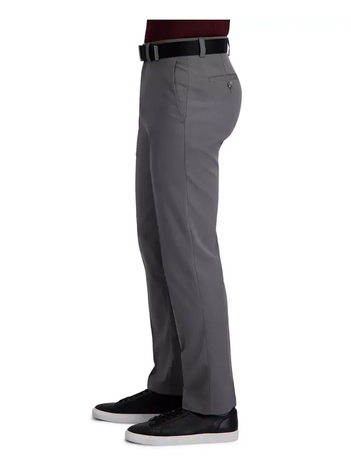 Классические брюки Cool Right Performance Flex Straight Fit с плоской передней частью Haggar — изображение 3 из 9, серый