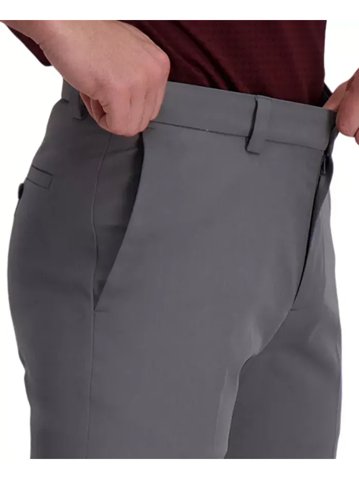 Классические брюки Cool Right Performance Flex Straight Fit с плоской передней частью Haggar — изображение 4 из 9, серый