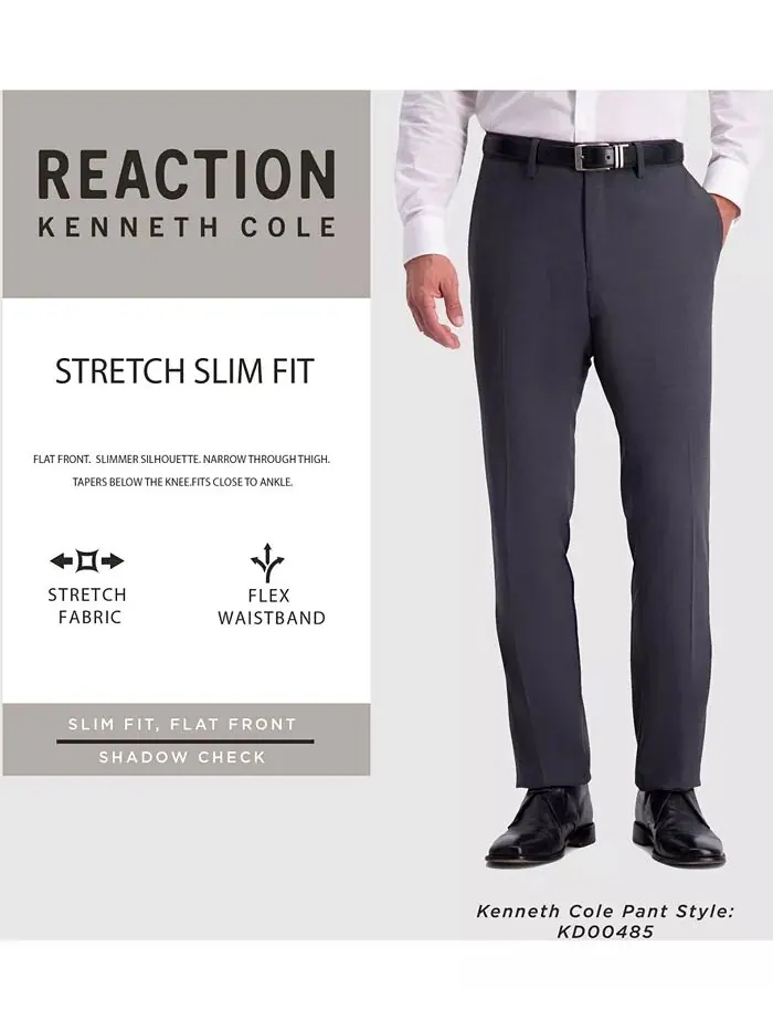 Мужские облегающие брюки в клетку Shadow Check Kenneth Cole Reaction — 7