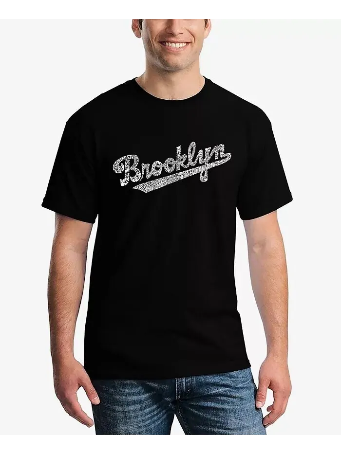 Мужская футболка Word Art Brooklyn Neighborhoods LA Pop Art — изображение 1 из 3, черный