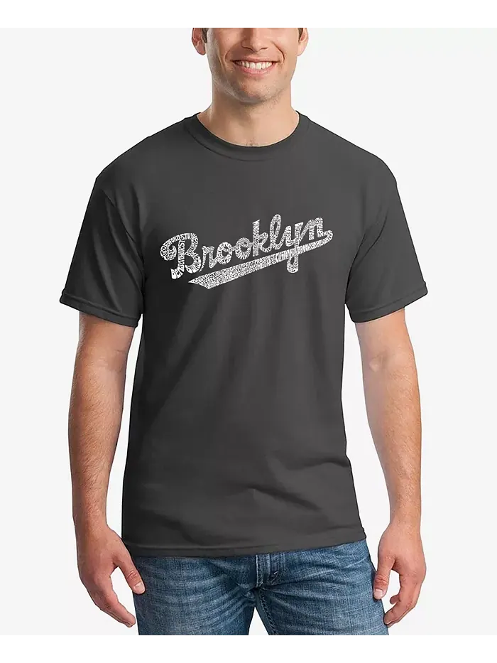 Мужская футболка Word Art Brooklyn Neighborhoods LA Pop Art — серый