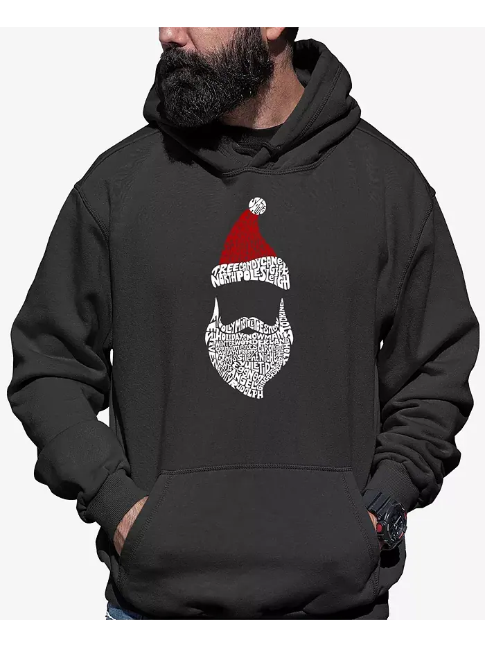 Мужской худи с принтом "Santa Claus" LA Pop Art — изображение 1 из 3, темный серый