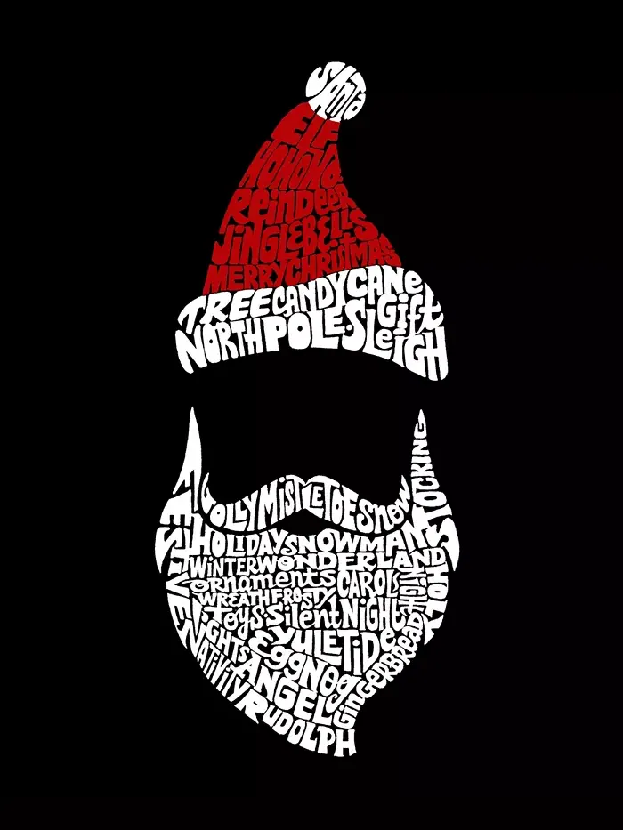 Мужской худи с принтом "Santa Claus" LA Pop Art — изображение 3 из 3, темный серый