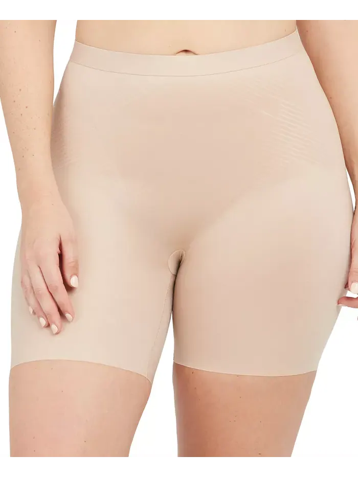Женские шорты Thinstincts 2.0 с высокой талией до середины бедра SPANX — изображение 1 из 6, бежевый