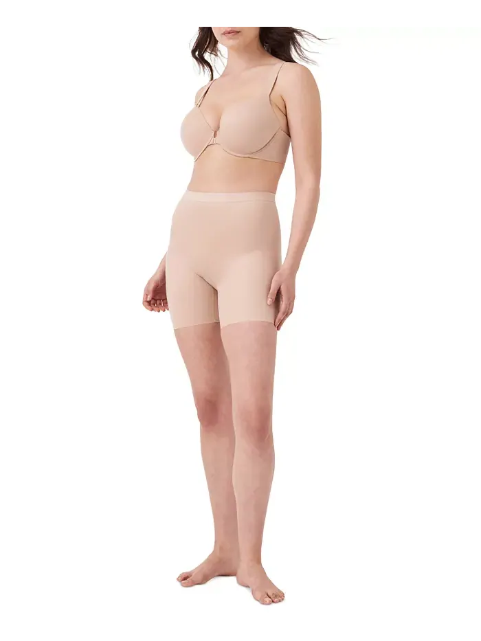 Женские шорты Thinstincts 2.0 с высокой талией до середины бедра SPANX — изображение 6 из 6, бежевый
