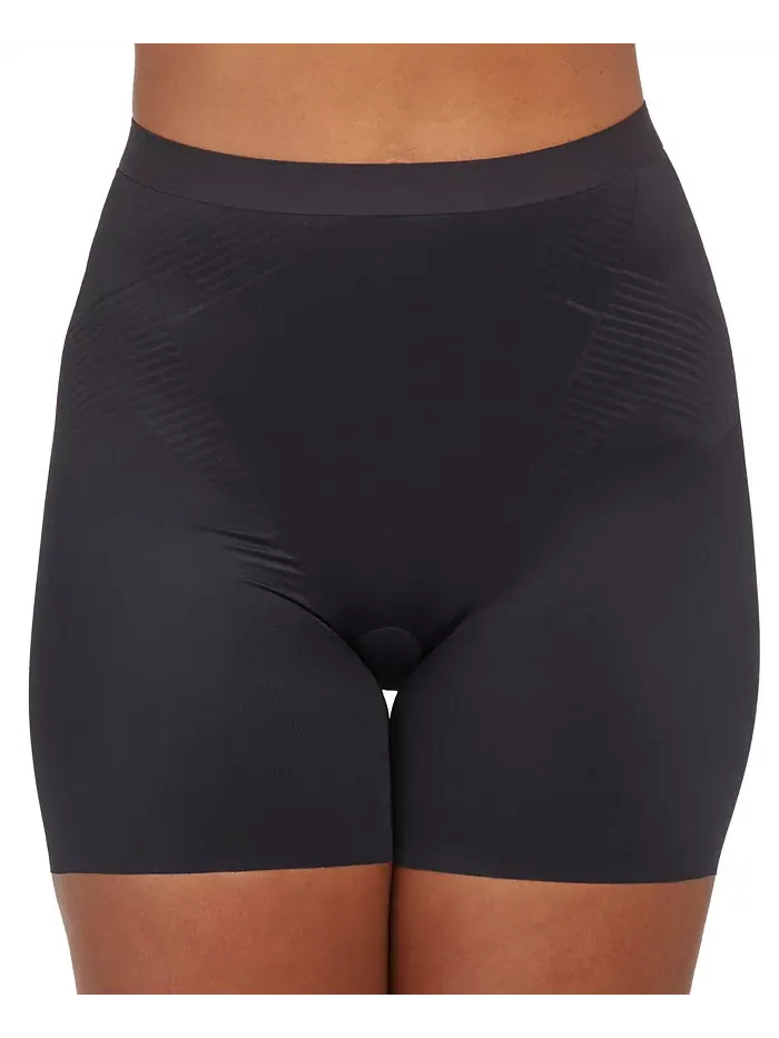 Женские шорты Thinstincts 2.0 с высокой талией до середины бедра SPANX — черный