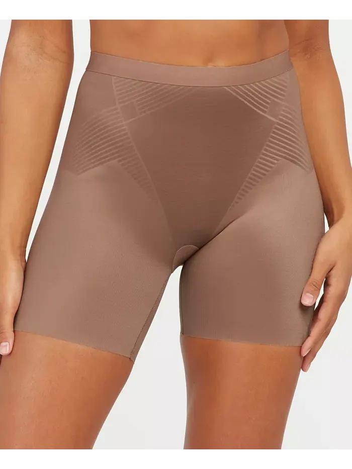 Женские шорты Thinstincts 2.0 с высокой талией до середины бедра SPANX — изображение 1 из 6, коричневый