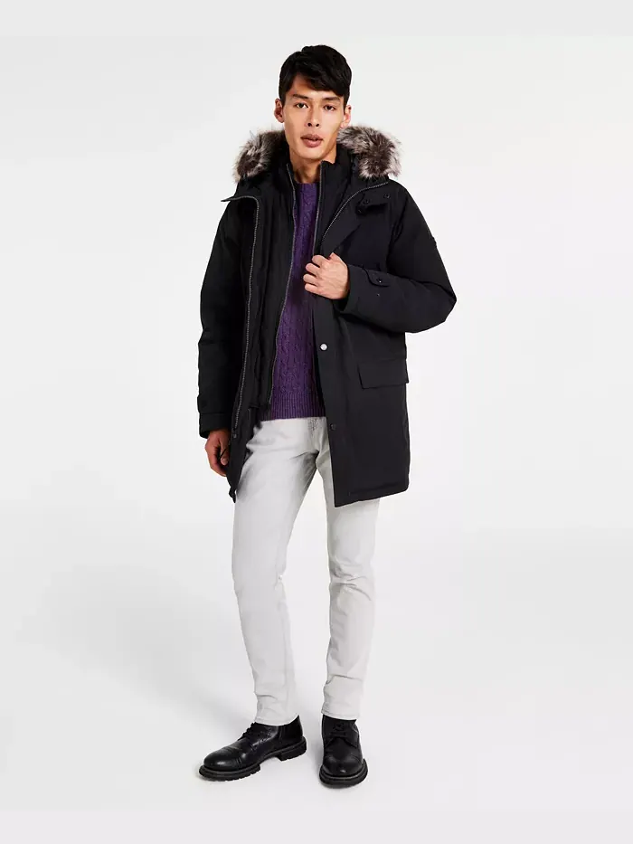 Парка с капюшоном и нагрудником Michael Kors Men's Hooded Bib Snorkel Parka — изображение 3 из 6, черный