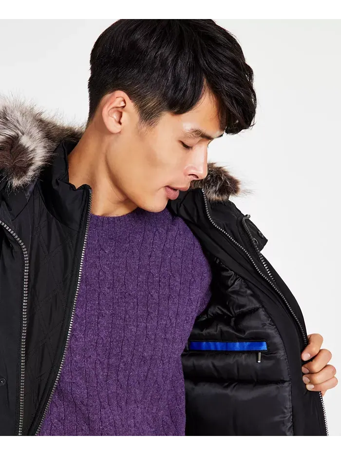 Парка с капюшоном и нагрудником Michael Kors Men's Hooded Bib Snorkel Parka — изображение 4 из 6, черный