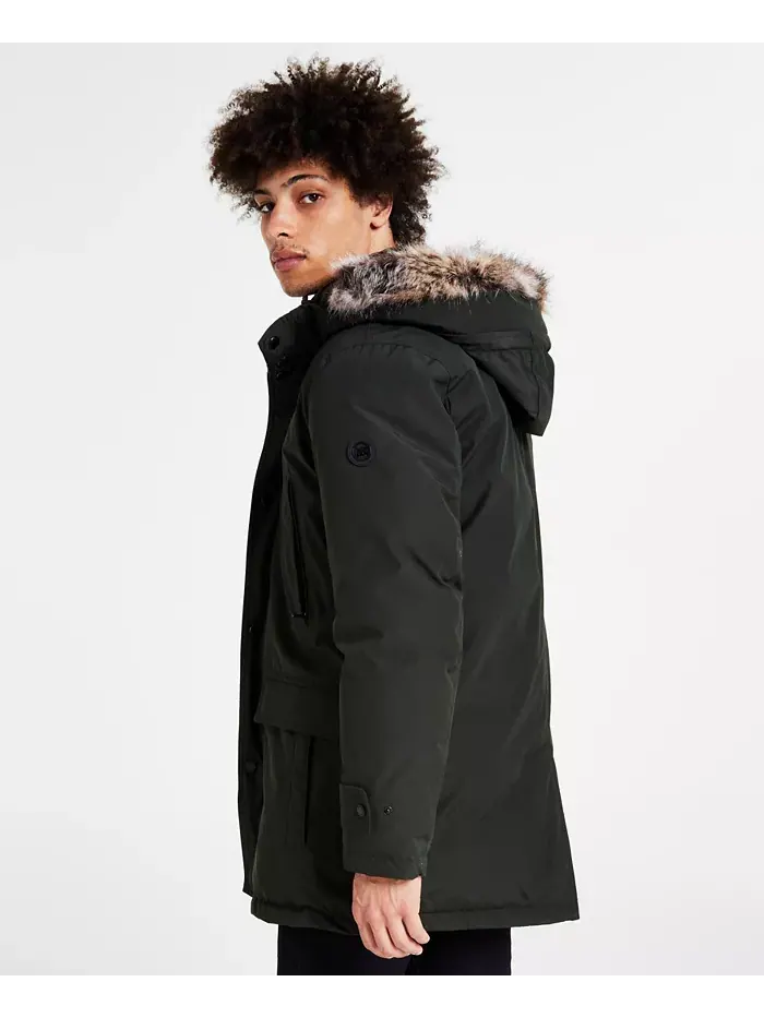 Парка с капюшоном и нагрудником Michael Kors Men's Hooded Bib Snorkel Parka — изображение 2 из 5, оливковый