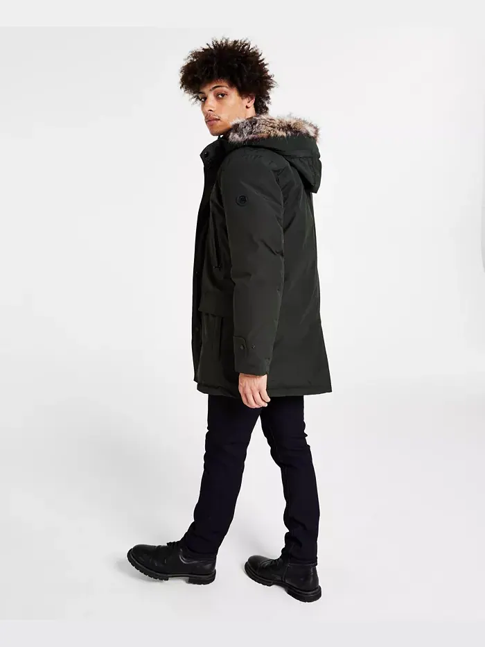 Парка с капюшоном и нагрудником Michael Kors Men's Hooded Bib Snorkel Parka — изображение 3 из 5, оливковый
