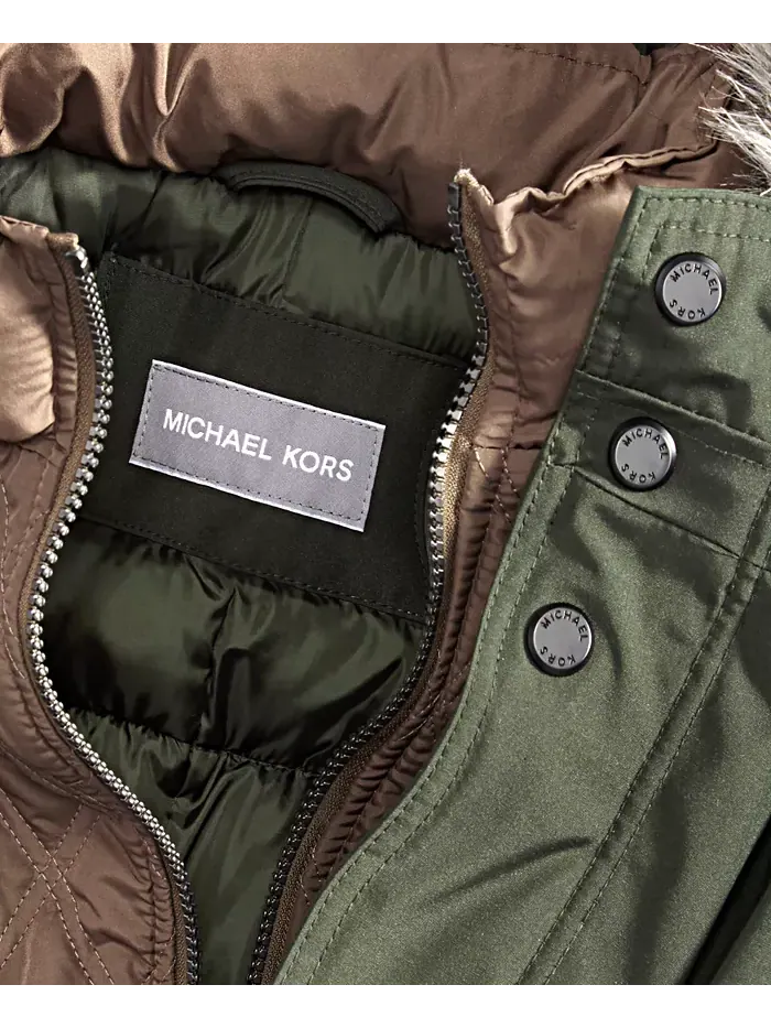 Парка с капюшоном и нагрудником Michael Kors Men's Hooded Bib Snorkel Parka — изображение 5 из 5, оливковый