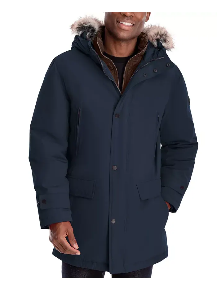 Парка с капюшоном и нагрудником Michael Kors Men's Hooded Bib Snorkel Parka — изображение 3 из 3, темно-синий