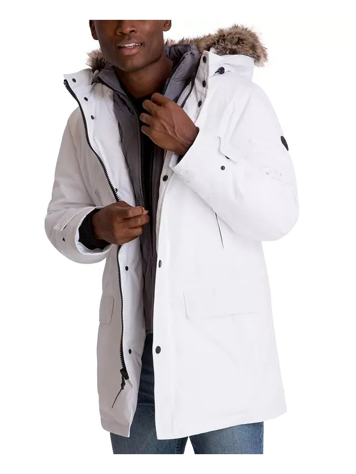 Парка с капюшоном и нагрудником Michael Kors Men's Hooded Bib Snorkel Parka — изображение 6 из 6, белый