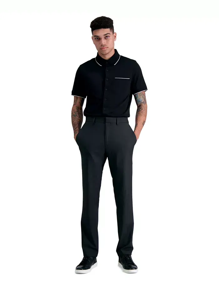 Мужские классические брюки Premium Textured Weave Slim-Fit с эффектом стрейч Kenneth Cole Reaction — изображение 1 из 8