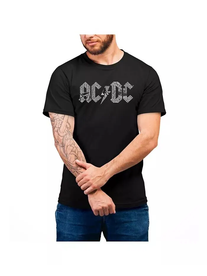 Мужская футболка AC/DC Word Art LA Pop Art — черный