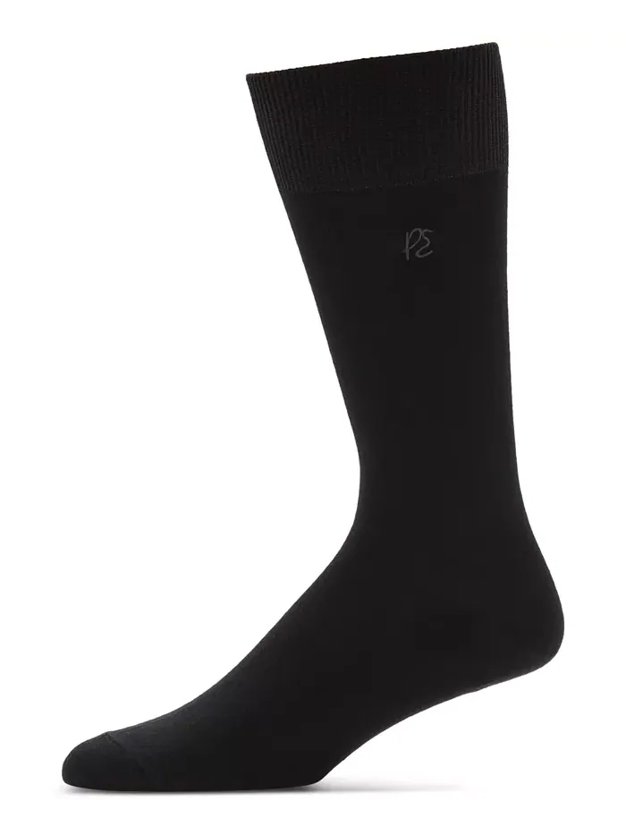 Носки мужские Perry Ellis, Rayon Dress Sock, одинарная упаковка Perry Ellis Portfolio — изображение 1 из 1, черный