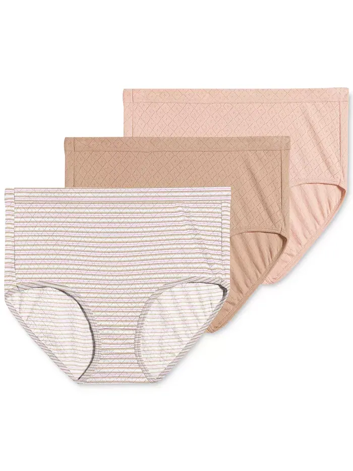 Эластичные трусы Elance Breathe Brief 3 Pack 1542, расширенные размеры Jockey — изображение 2 из 2, бежевый