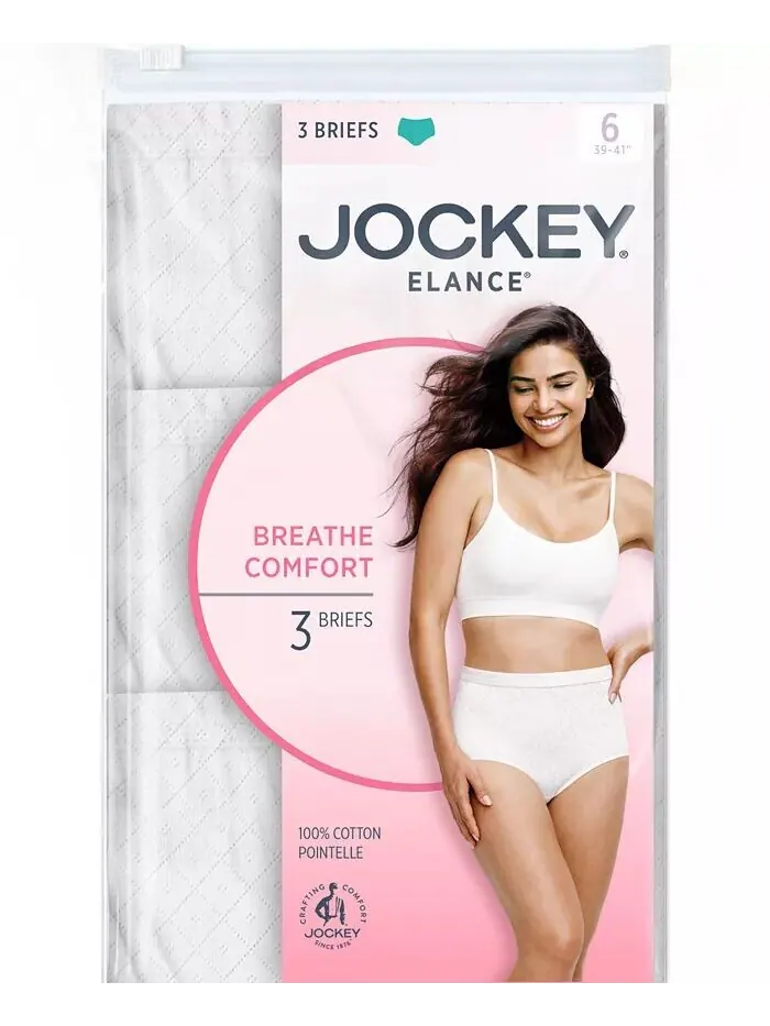 Комплект из 3 трусиков Elance Breathe Brief 1542, увеличенные размеры Jockey — изображение 5 из 5, черный/черный/черный