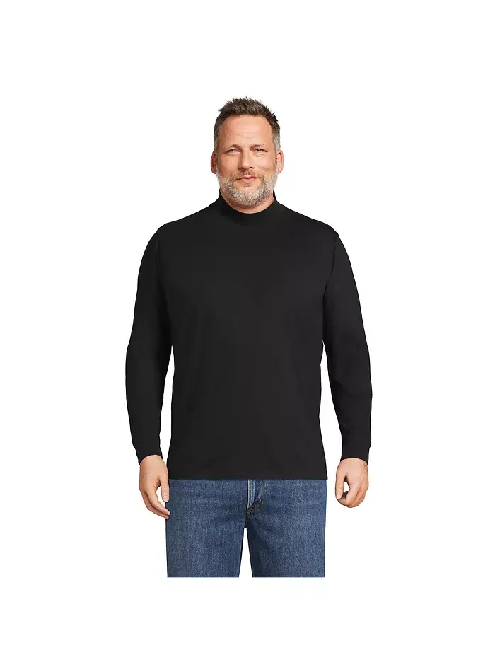 Футболка-водолазка Big & Tall Super-T Lands' End — черный