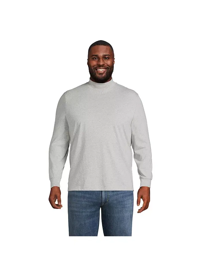Футболка-водолазка Big & Tall Super-T Lands' End — изображение 1 из 3, серый
