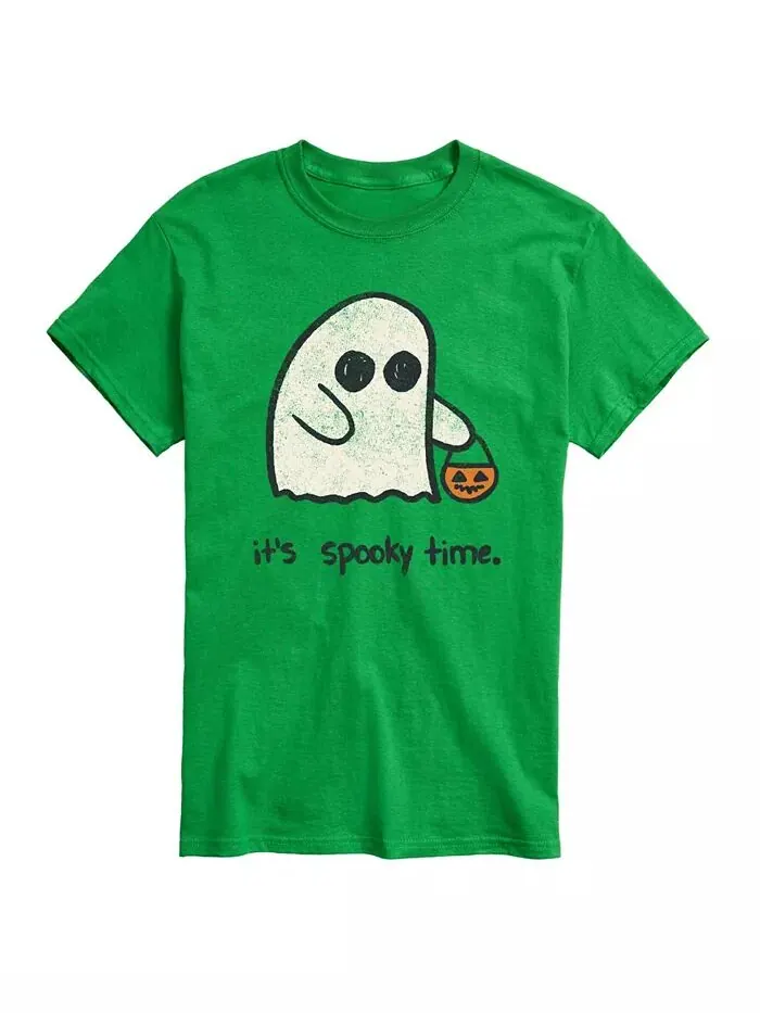Мужская футболка с коротким рукавом Hybrid Apparel It's Spooky Time AIRWAVES — изображение 1 из 3, зеленый