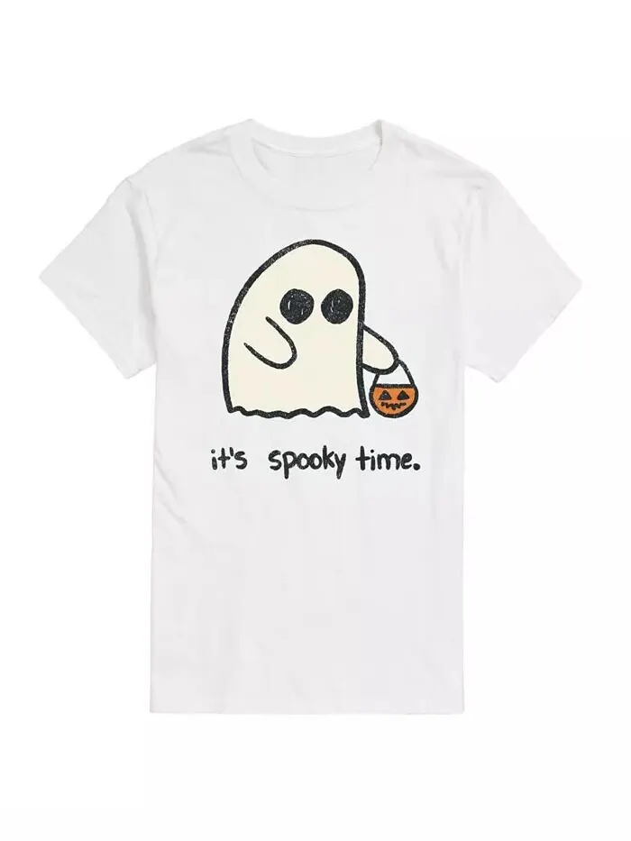 Hybrid Apparel Мужская футболка с короткими рукавами It's Spooky Time AIRWAVES — белый