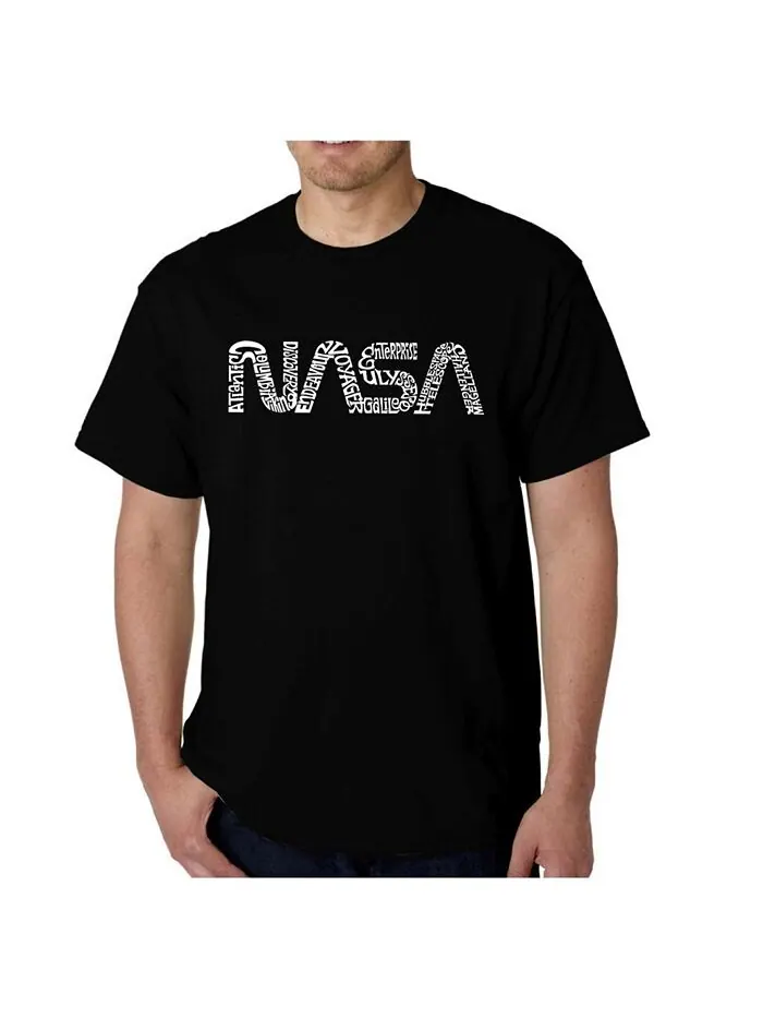 Мужская футболка с рисунком Word Art — Worm Nasa LA Pop Art — изображение 1 из 3, черный